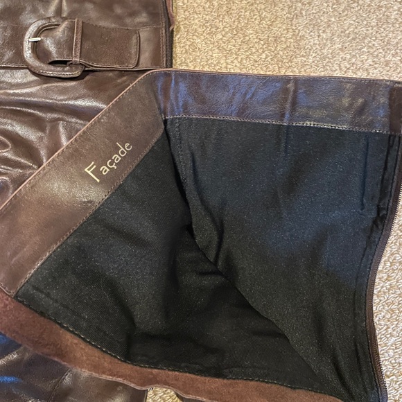 Facade knee high boots - brown leather - Picture 2 of 11